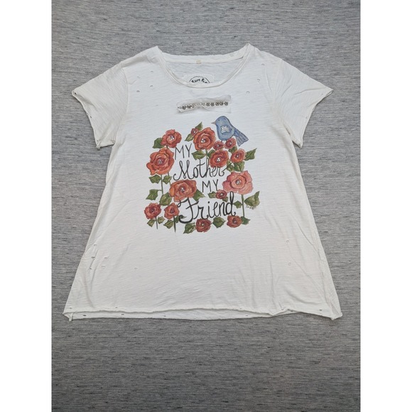 A Rare Bird Graphic Tee My Mother My Friend Roses Small Art to‎ Wear Boho - Picture 1 of 7